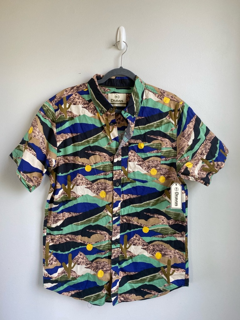 Dravus Landon Cactus SS Woven Polo Button Down